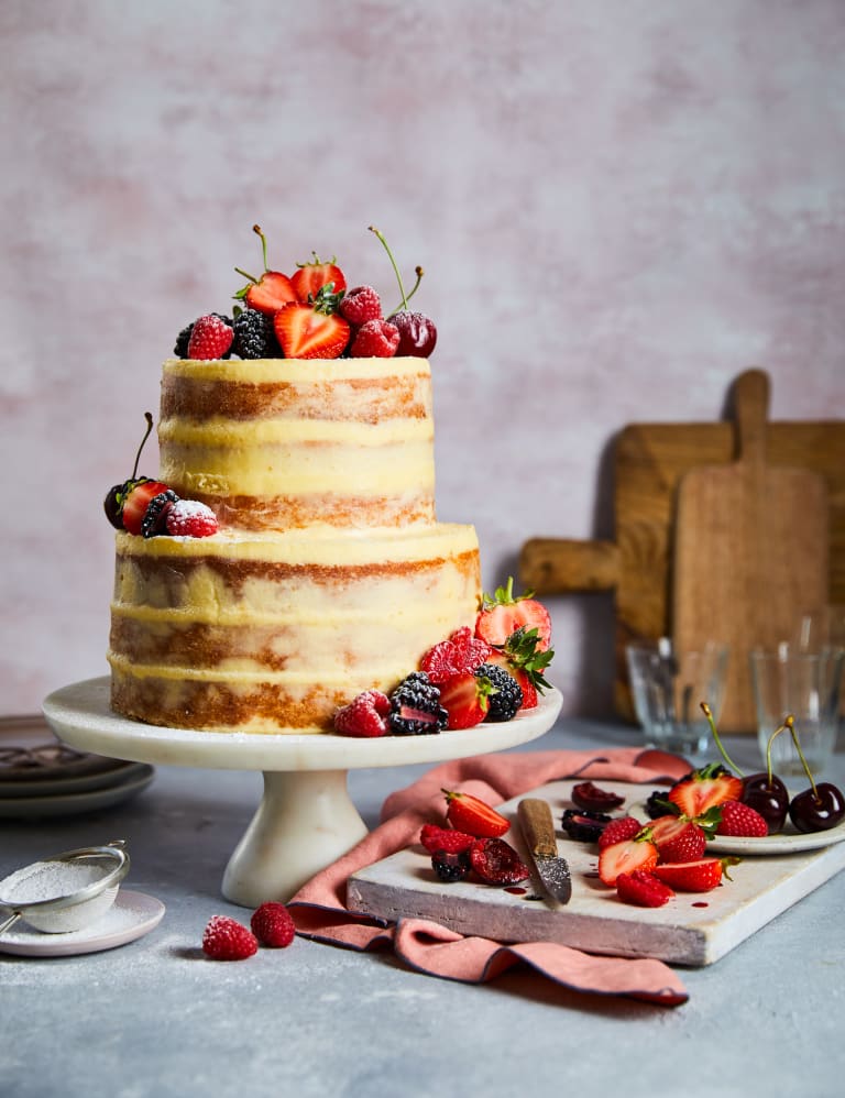 Vanilla Two Tier Naked Cake Serves 36 M S
