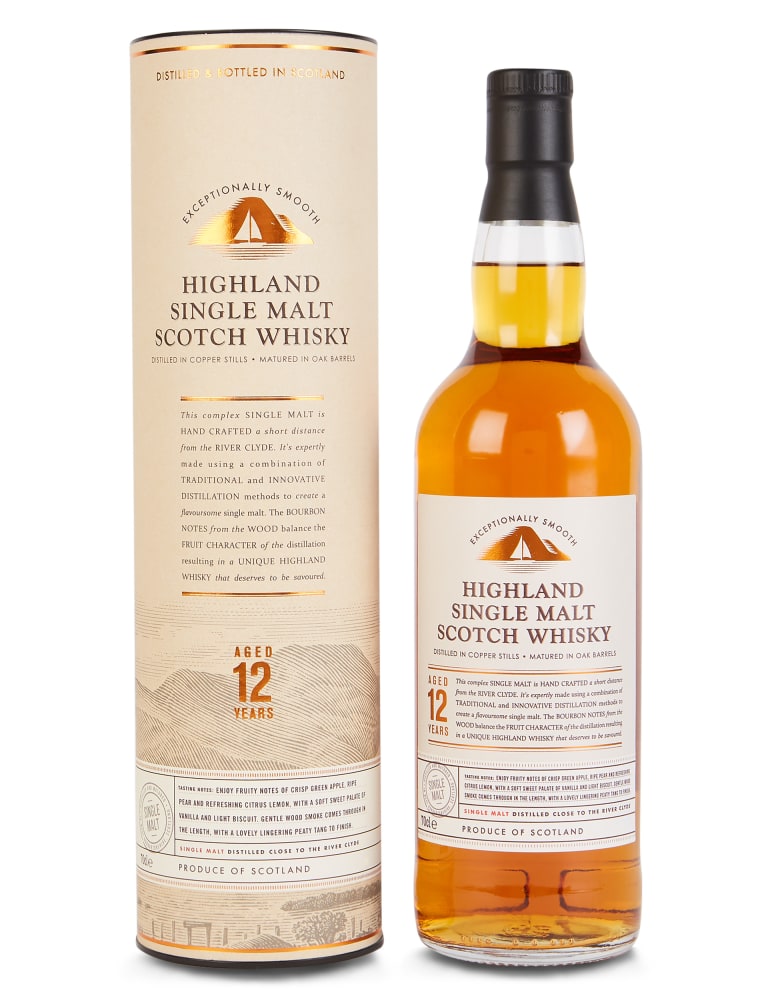 Highland Single 12 year Old Malt Whisky - Single Bottle 1 of 3