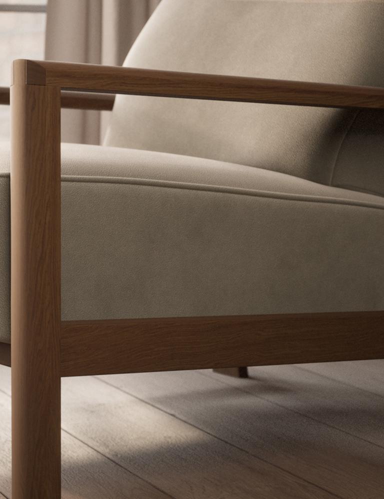 Dempsey Oak Accent Chair 3 of 5