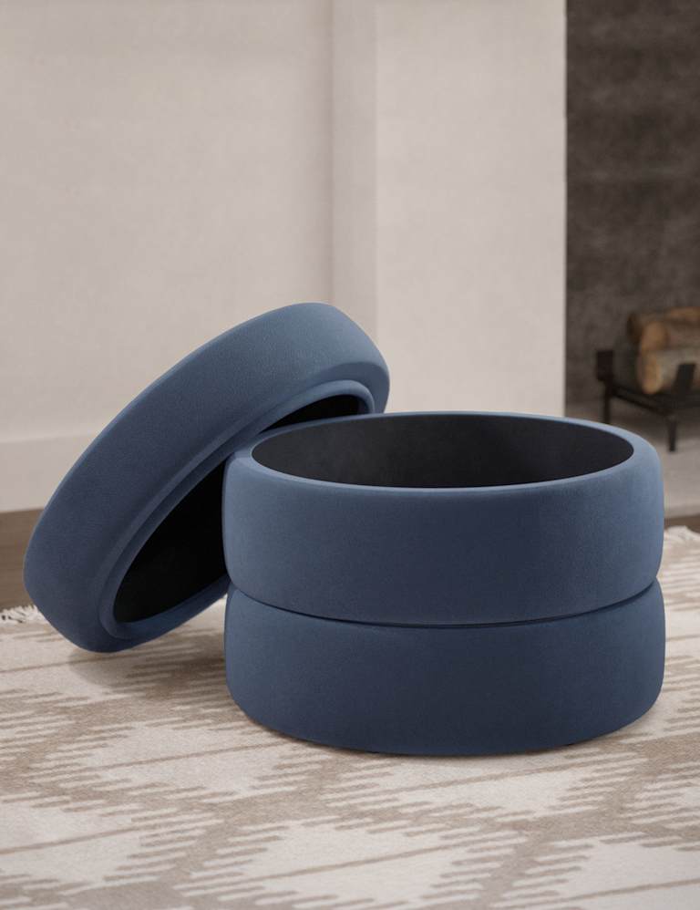 Fluted Storage Footstool 2 of 5
