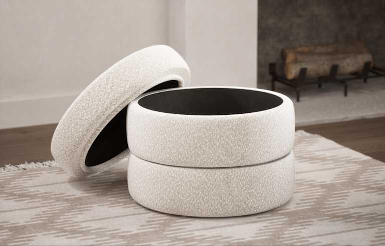 Fluted Storage Footstool 2 of 5